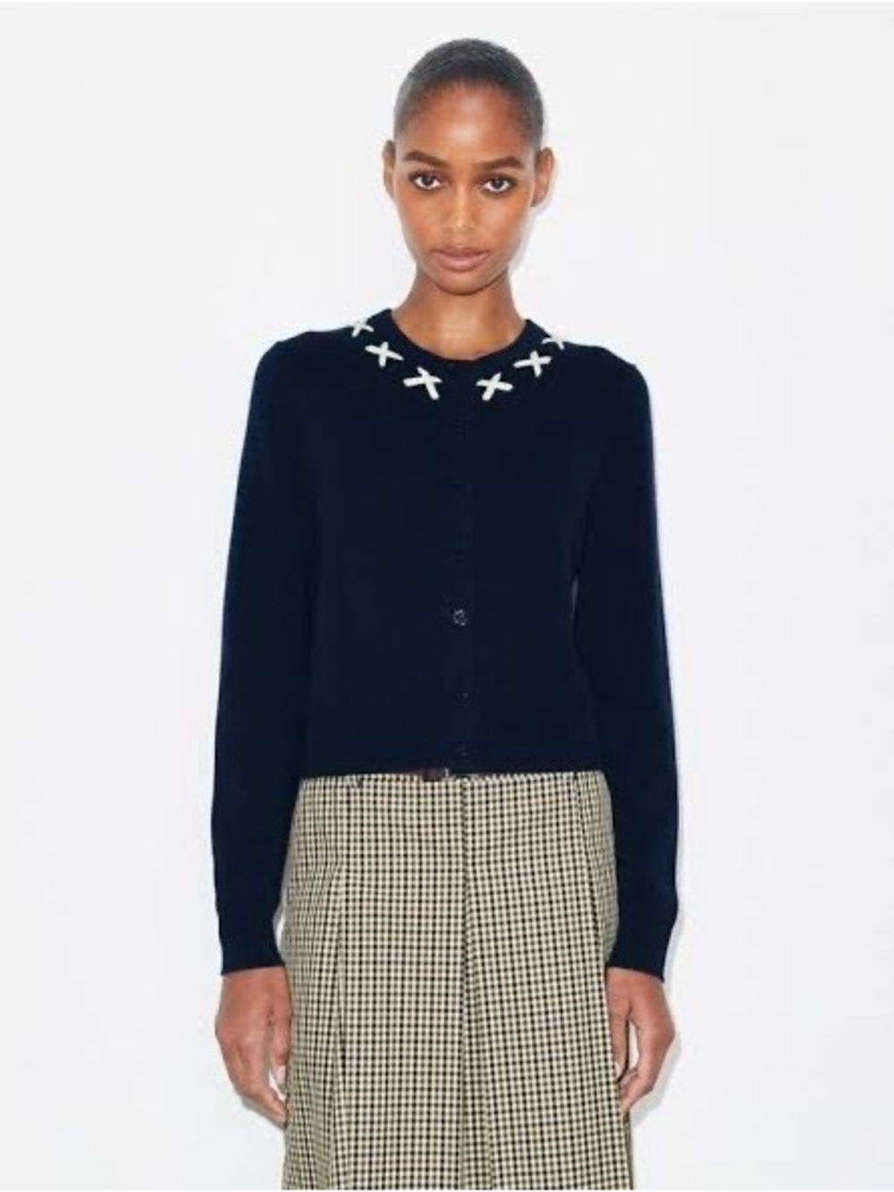 NWT Tory Burch Embroidered Merino And Cashmere Cardigan